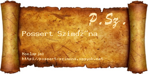 Possert Szimóna névjegykártya
